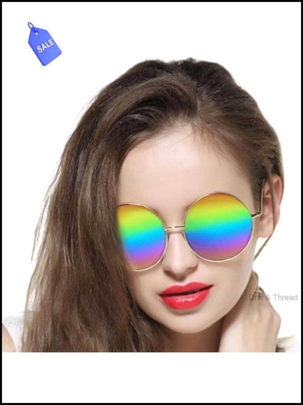 Round Polarized Sunglasses Oversized Circle Metal Frame